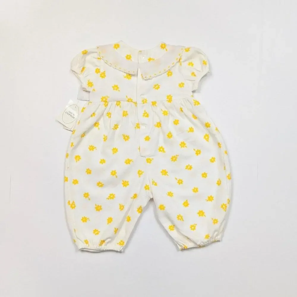 Vintage Bubble Romper Baby Girls Size 3-6m White Daisy Sz 3-6m Jumpsuit